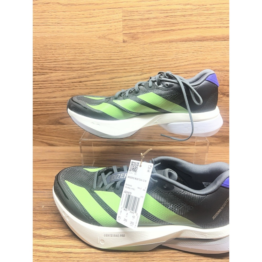 Size 8.5 - adidas Adizero Boston 13 'Black Lime Burst' JQ1670 (Brand New)
